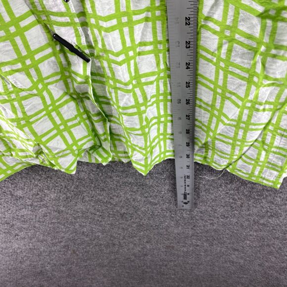 Multiples Shirt Women M Medium Green Plaid Button Up Collared Long Sleeve Rayon - Picture 5 of 6